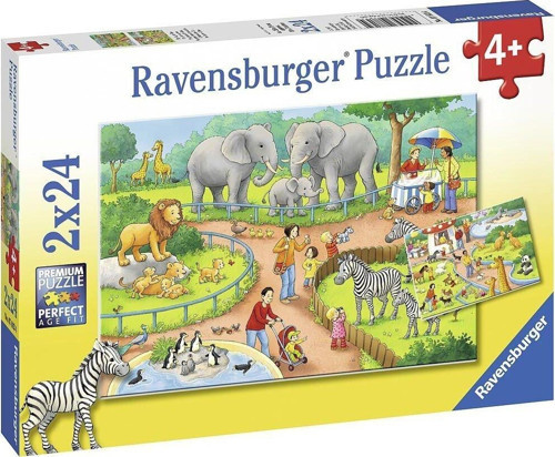 78134 Hayvanat Bahçesi 2x24 parça Ravensburger Puzzle Kız Erkek Çocuk Oyuncak Eğitici Oyuncaklar