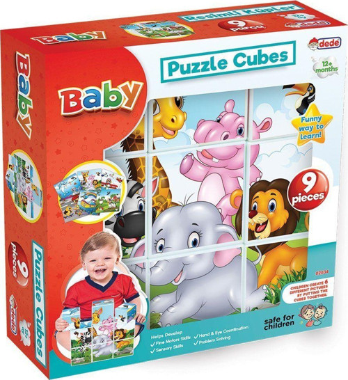 02034 Dede, Resimli Küpler 9 Parça / +1 yaş Kız Erkek Çocuk Oyuncak Eğitici Oyuncaklar