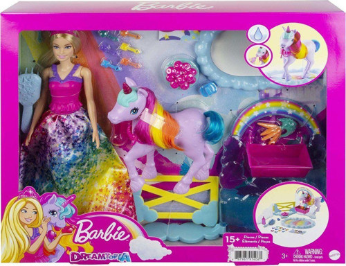 GTG01 Barbie, Bebek ve Tek Boynuzlu At, Dreamtopia Hayaller Ülkesi Kız Erkek Çocuk Oyuncak Eğitici O