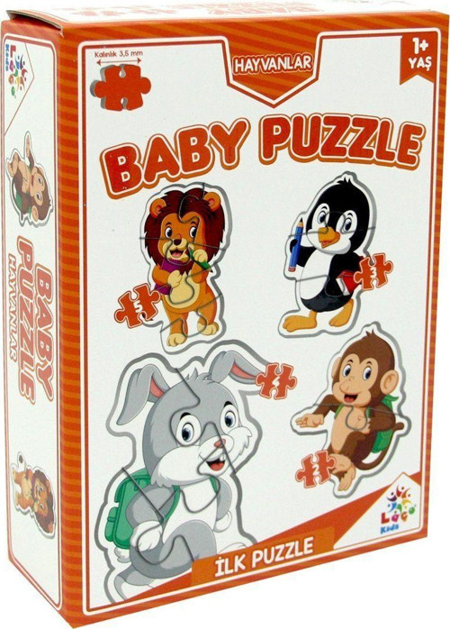 LC7225 Laço, Baby Puzzle - Hayvanlar - İlk Puzzle / +12 ay Kız Erkek Çocuk Oyuncak Eğitici Oyuncakla