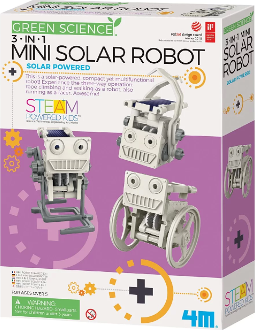 4M 3'ü 1 Arada Mini Solar Robot Kız Erkek Çocuk Oyuncak Eğitici Oyuncaklar