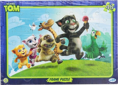 Konuşan Kedi Tom 48 Parça Puzzle Kız Erkek Çocuk Oyuncak Eğitici Oyuncaklar