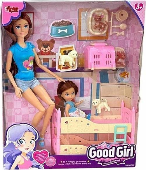 WG-C115112 Kutulu 29cm Aksesuarlı Ranzalı Bebek Kız Erkek Çocuk Oyuncak Eğitici Oyuncaklar