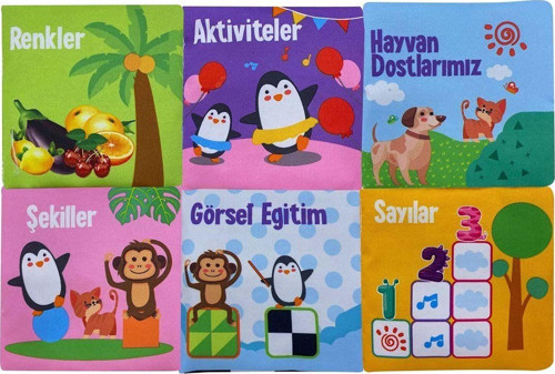 Bebeğimin İlk Kitapçık Seti - 6adet Kız Erkek Çocuk Oyuncak Eğitici Oyuncaklar