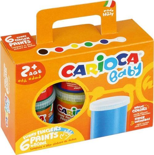 Carioca Yıkanabilir Parmak Boyası 6 Renk Kız Erkek Çocuk Oyuncak Eğitici Oyuncaklar