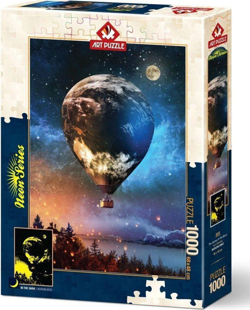 5013 Ay'a Yolculuk 1000 Parça NEON Puzzle Kız Erkek Çocuk Oyuncak Eğitici Oyuncaklar