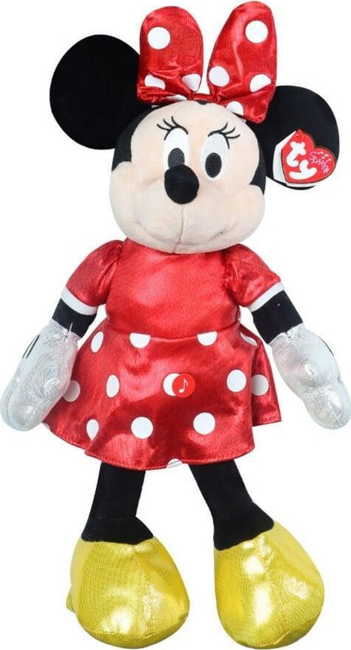 TY Sparkle Sesli Peluş Minnie Mouse Kırmızı 36cm Kız Erkek Çocuk Oyuncak Eğitici Oyuncaklar