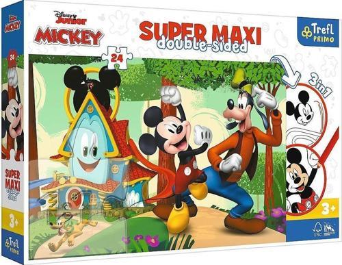 PUZZLE-41012 Süper Maxi Mickey 24 Parça Çocuk Puzzle Kız Erkek Çocuk Oyuncak Eğitici Oyuncaklar