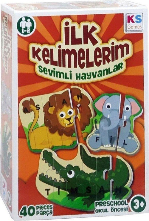 ILK805 İlk Kelimelerim -KS Puzzle Kız Erkek Çocuk Oyuncak Eğitici Oyuncaklar