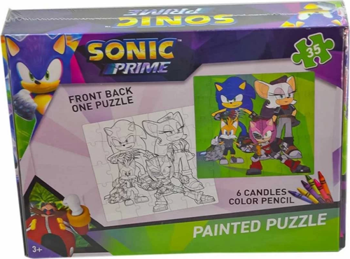 Sonic Boyamalı Puzzle Kız Erkek Çocuk Oyuncak Eğitici Oyuncaklar