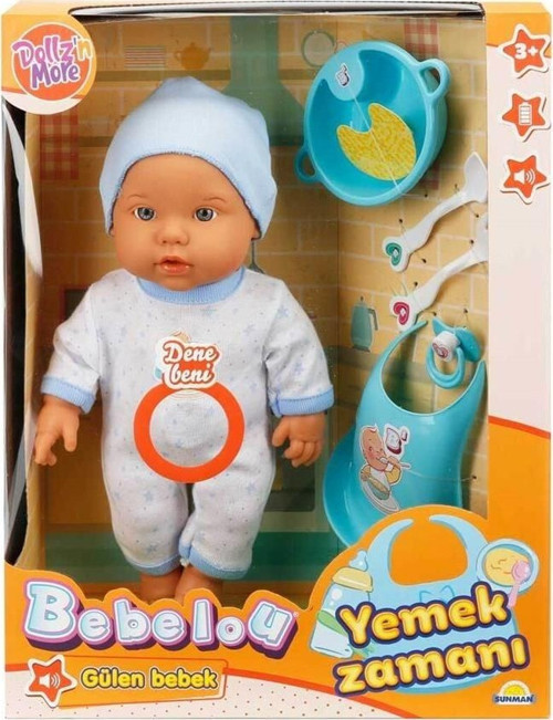 Bebelou Yemek Zamanı Sesli Bebek Kız Erkek Çocuk Oyuncak Eğitici Oyuncaklar