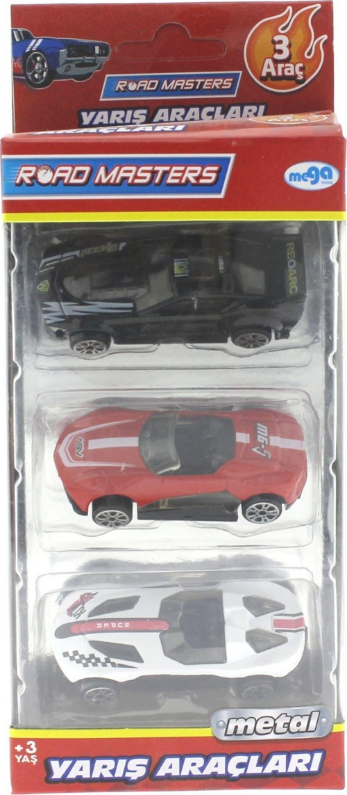 Die Cast Metal 3'lü Yarış Arabaları Siyah Araçlı Kız Erkek Çocuk Oyuncak Eğitici Oyuncaklar