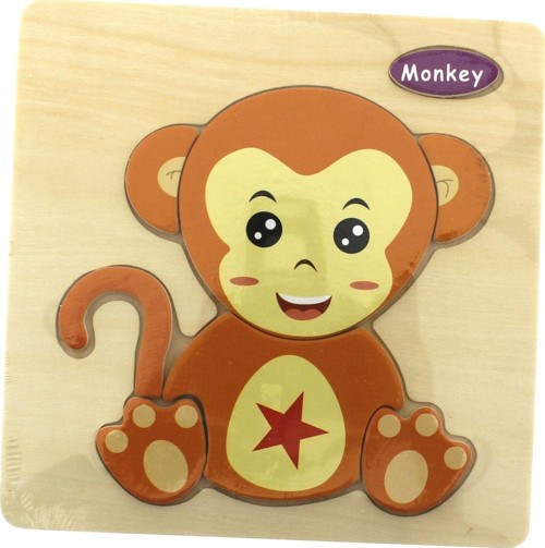 Maymun Ahşap Puzzle Kız Erkek Çocuk Oyuncak Eğitici Oyuncaklar