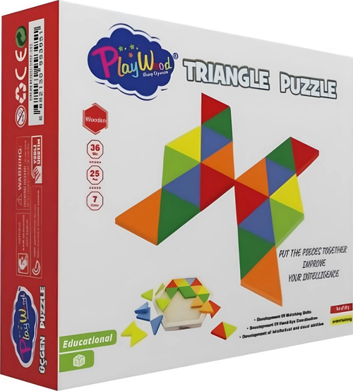 Ahşap Üçgen Puzzle Kız Erkek Çocuk Oyuncak Eğitici Oyuncaklar