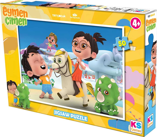 KS Games Eymen Ile Çimen 50 Parça Puzzle Kız Erkek Çocuk Oyuncak Eğitici Oyuncaklar