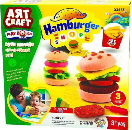 Dede Oyun Hamuru Hamburger Seti Kız Erkek Çocuk Oyuncak Eğitici Oyuncaklar