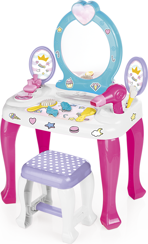 Unicorn Makyaj Masası ve Tabure Seti Kız Erkek Çocuk Oyuncak Eğitici Oyuncaklar