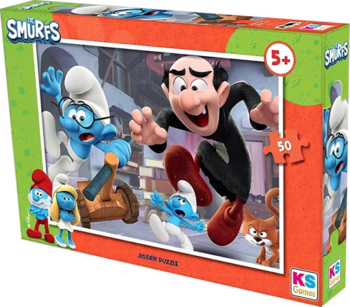 KS Games Şirinler 50 Parça Puzzle Kız Erkek Çocuk Oyuncak Eğitici Oyuncaklar