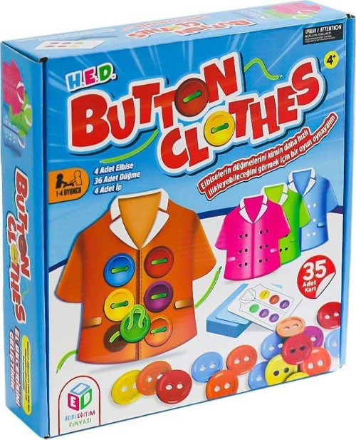 HED 725 Button Clothes Kız Erkek Çocuk Oyuncak Eğitici Oyuncaklar