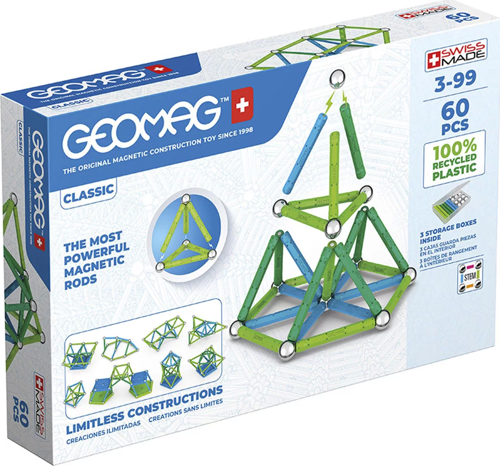 Geomag Classic Manyetik Zeka Oyunu 60 Parça Kız Erkek Çocuk Oyuncak Eğitici Oyuncaklar
