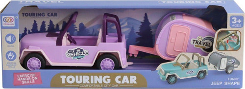 SS113A-SS113C Çekme Karavan Sesli Safari Araba Kız Erkek Çocuk Oyuncak Eğitici Oyuncaklar