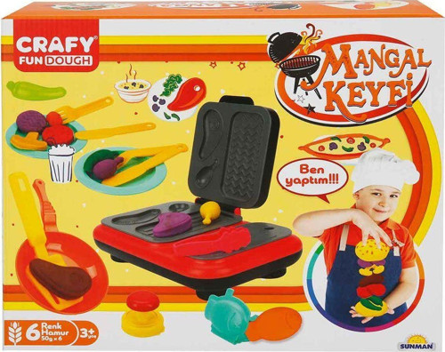 2052 Crafy Mangal Keyfi Oyun Hamuru Seti 300 g 22 Parça Kız Erkek Çocuk Oyuncak Eğitici Oyuncaklar
