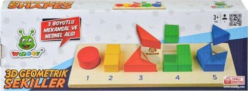 125 Woodoy 3D Yapboz Geometrik Şekiller Bultak Kız Erkek Çocuk Oyuncak Eğitici Oyuncaklar