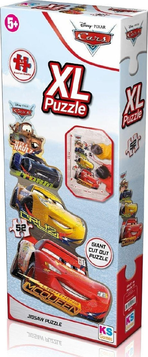 KS Puzzle 52 Parça Cars XL Çerçevesiz Kız Erkek Çocuk Oyuncak Eğitici Oyuncaklar