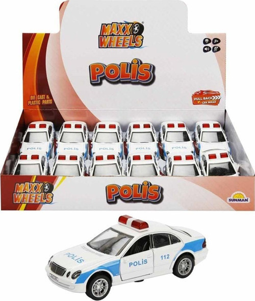 S01003427 MXX DC 1/32 ARABA POLİS SES/IŞIK -SUN Kız Erkek Çocuk Oyuncak Eğitici Oyuncaklar