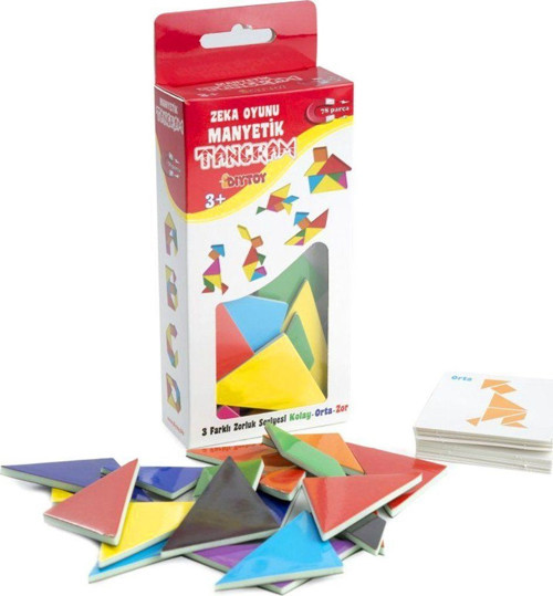 1321 DıyToy, Manyetik Zeka Oyunu - Tangram / +3 yaş Kız Erkek Çocuk Oyuncak Eğitici Oyuncaklar