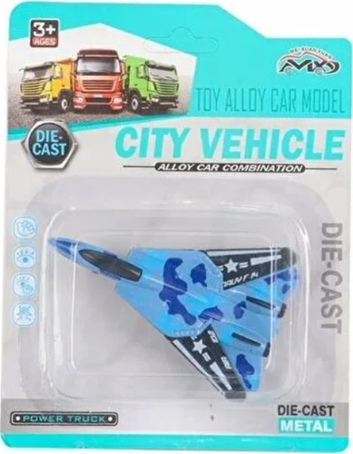 Die Cast Metal F-14 Benzeri Savaş Uçağı Mavi Kamuflaj Kız Erkek Çocuk Oyuncak Eğitici Oyuncaklar