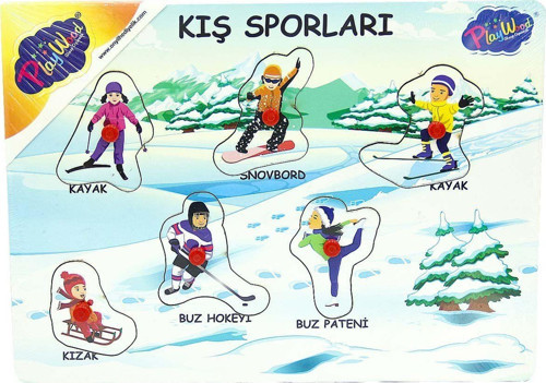 Ahşap Tutmalı Sporlar Yapboz Kız Erkek Çocuk Oyuncak Eğitici Oyuncaklar