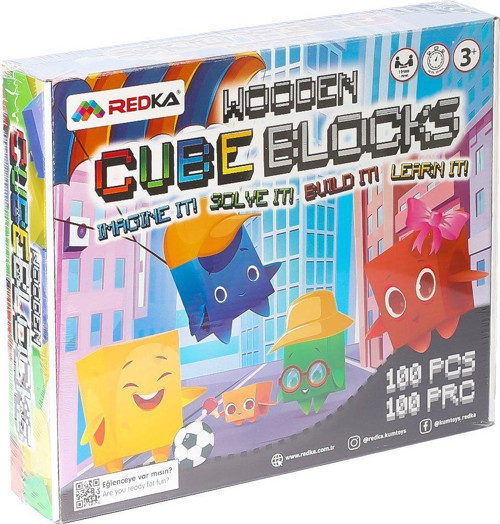 5642 Wooden Cubes Blocks -Redka Kız Erkek Çocuk Oyuncak Eğitici Oyuncaklar
