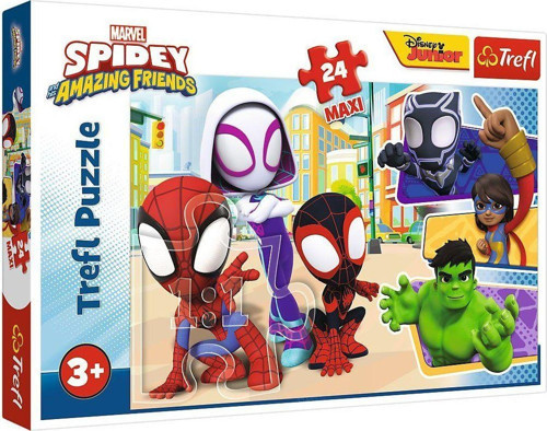 PUZZLE-14348 Maxi Spidey And His 24 Parça Çocuk Puzzle -Vardem Kız Erkek Çocuk Oyuncak Eğitici Oyunc