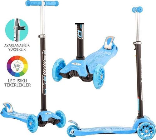 Mavi Twist Işıklı Scooter Kırmızı Kız Erkek Çocuk Oyuncak Eğitici Oyuncaklar