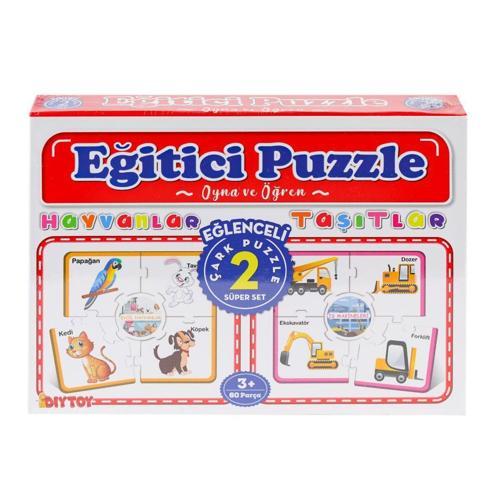 7196 ÇARK PUZZLE HAYVANLAR Kız Erkek Çocuk Oyuncak Eğitici Oyuncaklar
