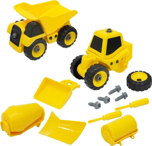 Sök Tak Dozer ve İnşaat Seti 22 Parça Kız Erkek Çocuk Oyuncak Eğitici Oyuncaklar
