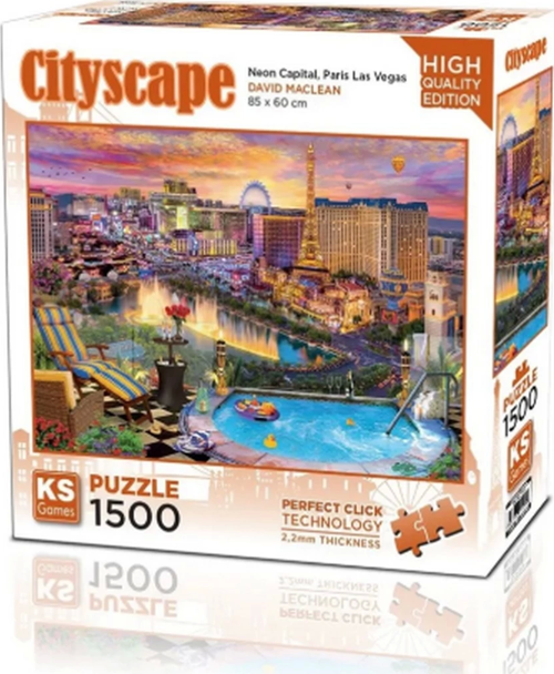 Ks Games Neon Capital Paris Las Vegas Puzzle 1500 Parça 22038 Kız Erkek Çocuk Oyuncak Eğitici Oyunca