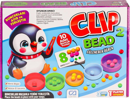 CAPLS-5286 Clip Bead Kutu Oyunu -CA Games Kız Erkek Çocuk Oyuncak Eğitici Oyuncaklar