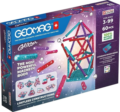 Geomag Glitter Manyetik Zeka Oyunu 60 Parça Kız Erkek Çocuk Oyuncak Eğitici Oyuncaklar