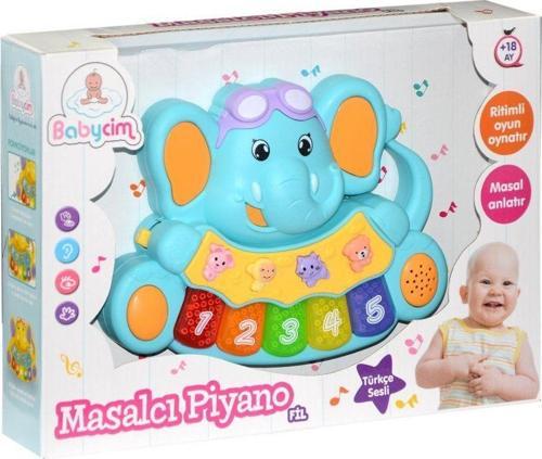 855-31A-24 Birliktoys, Babycim Masalcı Piyano-Fil Kız Erkek Çocuk Oyuncak Eğitici Oyuncaklar