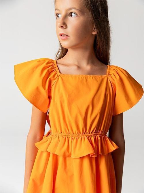 Beli Açık Yarım Kollu Pamuklu Kız Çocuk Elbise