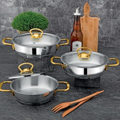 Ada 6 Parça Sahan Seti Sade Gold