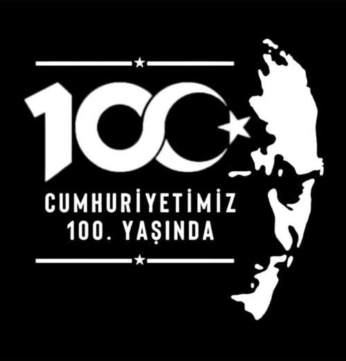 Cumhuriyetimiz 100. yaşında Atatürk silüet sticker araç dükkan reklam
