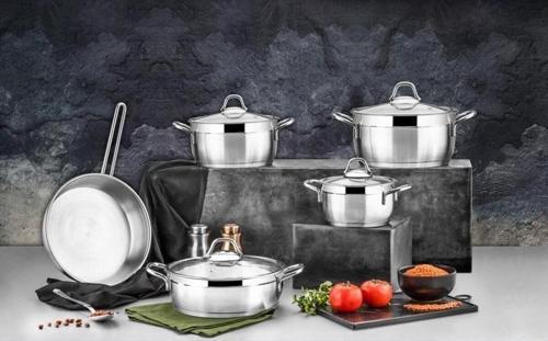 Polo 9 Parça Sade Paslanmaz Tencere Seti