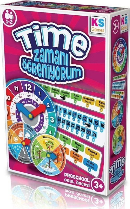 ZO234 KS, Time - Zamanı Öğreniyorum / +3 yaş Kız Erkek Çocuk Oyuncak Eğitici Oyuncaklar