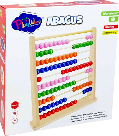 Playwood Kutuda Ahşap Büyük Abaküs Kız Erkek Çocuk Oyuncak Eğitici Oyuncaklar
