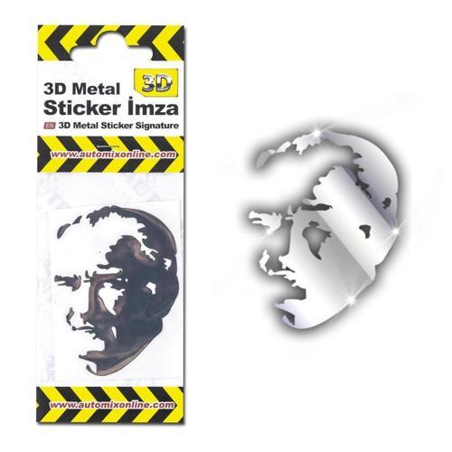 3D Metal Silüet Sticker