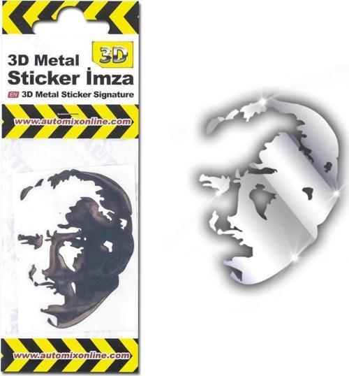3D Metal Silüet Sticker
