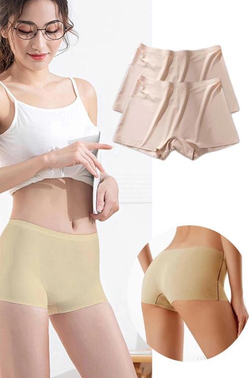 2 Adet Kadın Dikişsiz Görünmez İz Yapmaz Mini Şort Boxer Ten